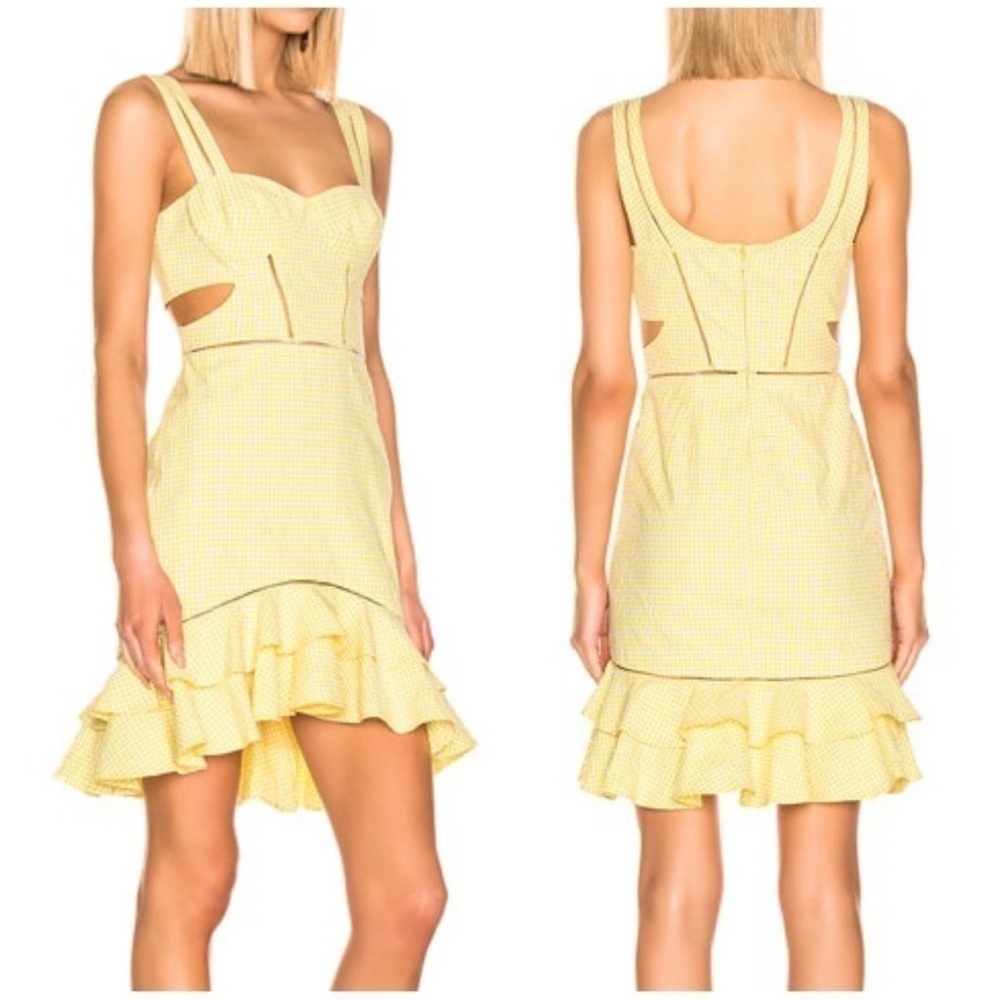 Jonathan Simkhai Yellow Gingham Mini Dress